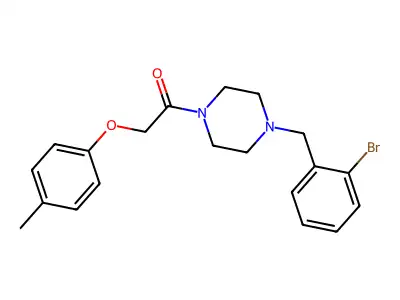 1-[4-[(2-Bromophenyl)methyl]piperazin-1-yl]-2-(4-methylphenoxy)ethanone structure