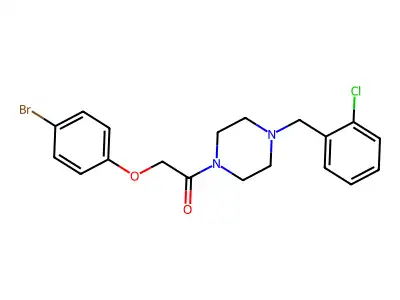 2-(4-Bromophenoxy)-1-[4-[(2-chlorophenyl)methyl]piperazin-1-yl]ethanone structure