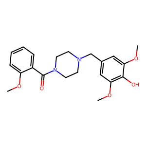 (4-(4-Hydroxy-3,5-dimethoxybenzyl)piperazin-1-yl)(2-methoxyphenyl)methanone structure