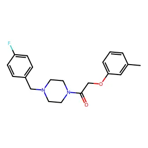 1-[4-[(4-Fluorophenyl)methyl]piperazin-1-yl]-2-(3-methylphenoxy)ethanone structure
