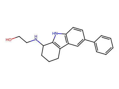 2-[[(1S)-6-phenyl-2,3,4,9-tetrahydro-1H-carbazol-1-yl]amino]ethanol structure