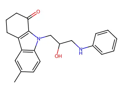 9-(3-anilino-2-hydroxypropyl)-6-methyl-3,4-dihydro-2H-carbazol-1-one structure