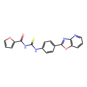 N-[[4-([1,3]oxazolo[4,5-b]pyridin-2-yl)phenyl]carbamothioyl]furan-2-carboxamide structure