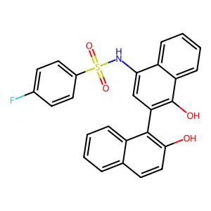N-(1',2-dihydroxy-1,2'-binaphthalen-4'-yl)-4-fluorobenzenesulfonamide structure