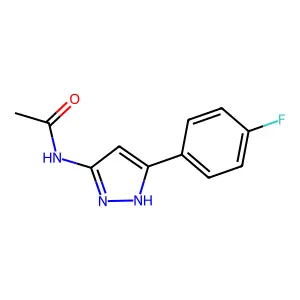 N-[5-(4-fluorophenyl)-1H-pyrazol-3-yl]acetamide structure