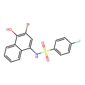 N-(3-bromo-4-hydroxy-1-naphthyl)-4-fluorobenzenesulfonamide structure