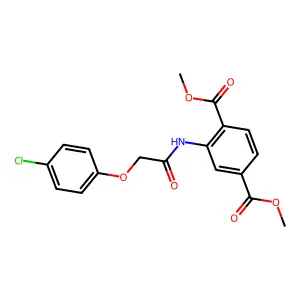 Dimethyl 2-{[(4-chlorophenoxy)acetyl]amino}benzene-1,4-dicarboxylate structure