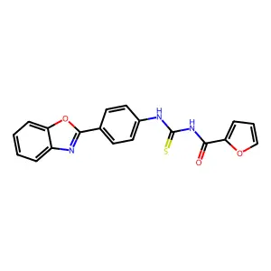 N-[[4-(1,3-benzoxazol-2-yl)phenyl]carbamothioyl]furan-2-carboxamide structure