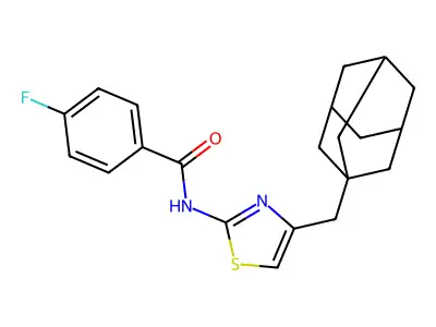 N-[4-(1-adamantylmethyl)-1,3-thiazol-2-yl]-4-fluorobenzamide structure