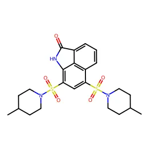 6,8-bis((4-methylpiperidin-1-yl)sulfonyl)benzo[cd]indol-2(1H)-one structure