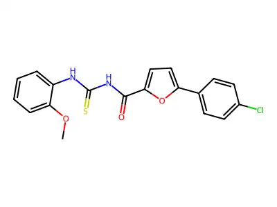 5-(4-chlorophenyl)-N-[(2-methoxyphenyl)carbamothioyl]furan-2-carboxamide structure