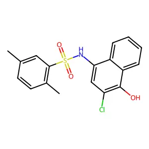 N-(3-chloro-4-hydroxy-1-naphthyl)-2,5-dimethylbenzenesulfonamide structure
