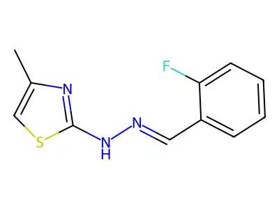 N-[(2-fluorophenyl)methylideneamino]-4-methyl-1,3-thiazol-2-amine structure