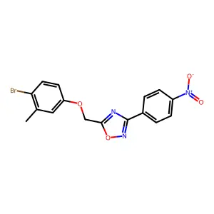 5-[(4-Bromo-3-methylphenoxy)methyl]-3-(4-nitrophenyl)-1,2,4-oxadiazole structure