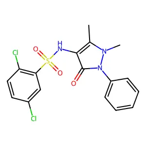 2,5-dichloro-N-(1,5-dimethyl-3-oxo-2-phenyl-2,3-dihydro-1H-pyrazol-4-yl)benzenesulfonamide structure