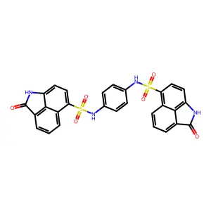 N,N'-(1,4-phenylene)bis(2-oxo-1,2-dihydrobenzo[cd]indole-6-sulfonamide) structure