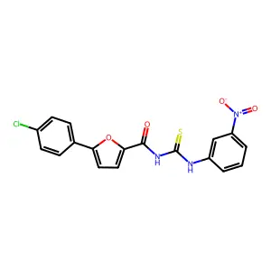 5-(4-chlorophenyl)-N-[(3-nitrophenyl)carbamothioyl]furan-2-carboxamide structure