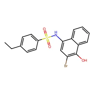 N-(3-bromo-4-hydroxynaphthalen-1-yl)-4-ethylbenzenesulfonamide structure