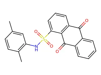 N-(2,5-dimethylphenyl)-9,10-dioxo-9,10-dihydro-1-anthracenesulfonamide structure