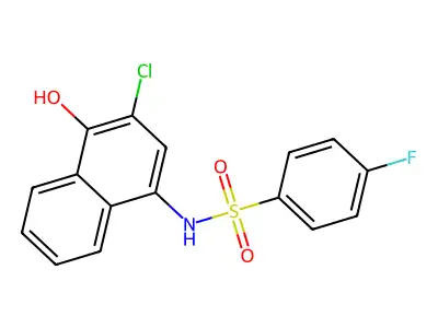 N-(3-chloro-4-hydroxynaphthalen-1-yl)-4-fluorobenzenesulfonamide structure