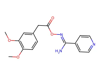 [[Amino(pyridin-4-yl)methylidene]amino] 2-(3,4-dimethoxyphenyl)acetate structure