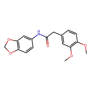 N-(1,3-benzodioxol-5-yl)-2-(3,4-dimethoxyphenyl)acetamide structure