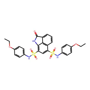 N,N'-bis(4-ethoxyphenyl)-2-oxo-1,2-dihydrobenzo[cd]indole-6,8-disulfonamide structure