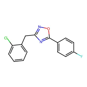 3-(2-Chlorobenzyl)-5-(4-fluorophenyl)-1,2,4-oxadiazole structure