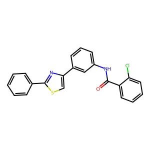 2-chloro-N-[3-(2-phenyl-1,3-thiazol-4-yl)phenyl]benzamide structure