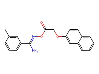 [[Amino-(3-methylphenyl)methylidene]amino] 2-naphthalen-2-yloxyacetate structure