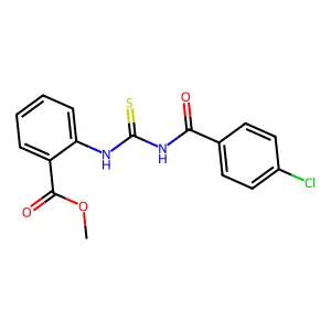 Methyl 2-({[(4-chlorobenzoyl)amino]carbothioyl}amino)benzoate structure