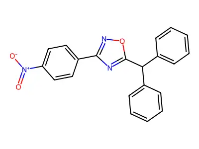 5-Benzhydryl-3-(4-nitrophenyl)-1,2,4-oxadiazole structure
