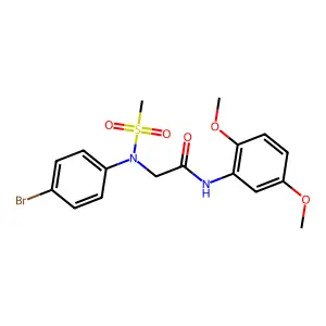 2-(4-bromo-N-methylsulfonylanilino)-N-(2,5-dimethoxyphenyl)acetamide structure