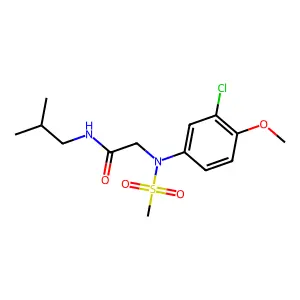 2-(3-chloro-4-methoxy-N-methylsulfonylanilino)-N-(2-methylpropyl)acetamide structure