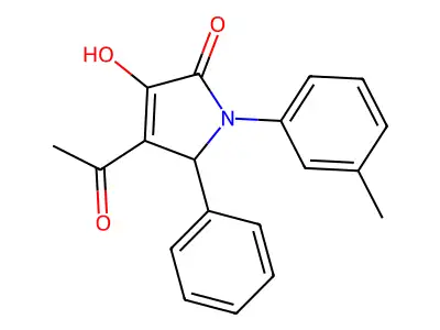 3-acetyl-4-hydroxy-1-(3-methylphenyl)-2-phenyl-2H-pyrrol-5-one structure