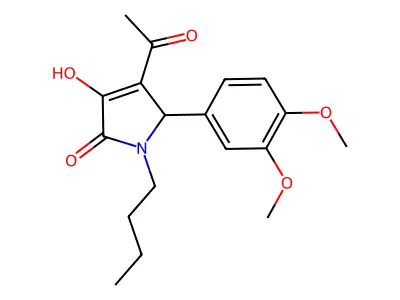 3-acetyl-1-butyl-2-(3,4-dimethoxyphenyl)-4-hydroxy-2H-pyrrol-5-one structure