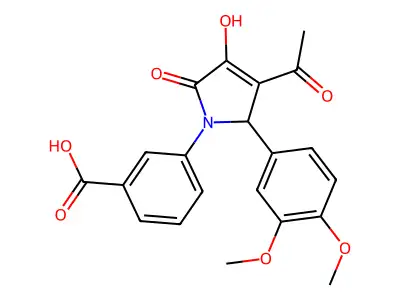 3-[3-acetyl-2-(3,4-dimethoxyphenyl)-4-hydroxy-5-oxo-2H-pyrrol-1-yl]benzoic Acid structure
