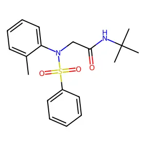 2-[N-(benzenesulfonyl)-2-methylanilino]-N-tert-butylacetamide structure