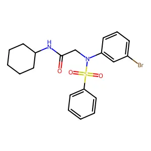 2-[N-(benzenesulfonyl)-3-bromoanilino]-N-cyclohexylacetamide structure