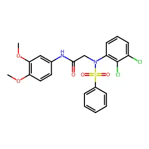 2-[N-(benzenesulfonyl)-2,3-dichloroanilino]-N-(3,4-dimethoxyphenyl)acetamide structure