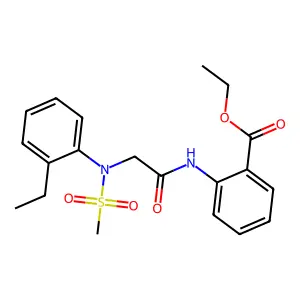 ethyl 2-{[N-(2-ethylphenyl)-N-(methylsulfonyl)glycyl]amino}benzoate structure