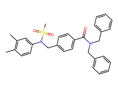 N,N-dibenzyl-4-[(3,4-dimethyl-N-methylsulfonylanilino)methyl]benzamide structure