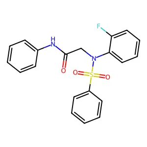 2-[N-(benzenesulfonyl)-2-fluoroanilino]-N-phenylacetamide structure