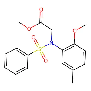Methyl N-(2-methoxy-5-methylphenyl)-N-(phenylsulfonyl)glycinate structure