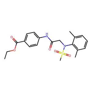 Ethyl 4-({[2,6-dimethyl(methylsulfonyl)anilino]acetyl}amino)benzoate structure