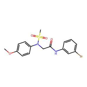 N-(3-bromophenyl)-2-(4-methoxy-N-methylsulfonylanilino)acetamide structure