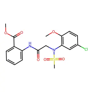 Methyl 2-({[5-chloro-2-methoxy(methylsulfonyl)anilino]acetyl}amino)benzoate structure