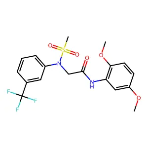 N-(2,5-dimethoxyphenyl)-2-[N-methylsulfonyl-3-(trifluoromethyl)anilino]acetamide structure