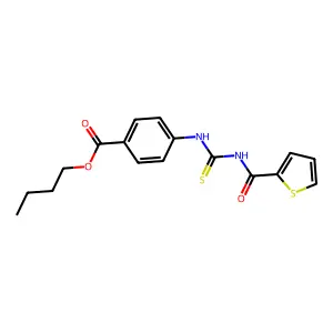 Butyl 4-{[(thiophen-2-ylcarbonyl)carbamothioyl]amino}benzoate structure