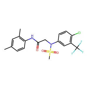 2-[4-chloro-N-methylsulfonyl-3-(trifluoromethyl)anilino]-N-(2,4-dimethylphenyl)acetamide structure
